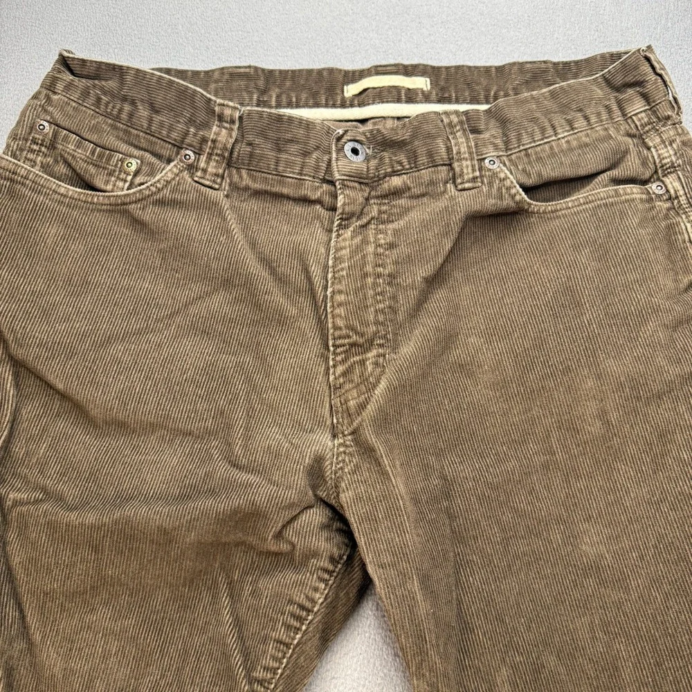 LL Bean Corduroy Pants Standard Fit 36x30 (FIT 36x29) Brown Straight Leg Cotton